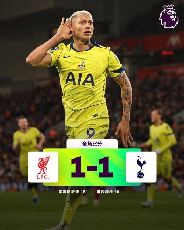 开云-【英超】索博任意斩理查利松绝平，利物浦1比1热刺